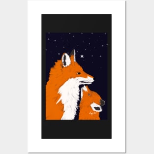 Star gazing foxes Posters and Art